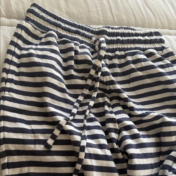 DAILY DRILLS Striped Navy and White Women's Pants - Picture 3 of 3